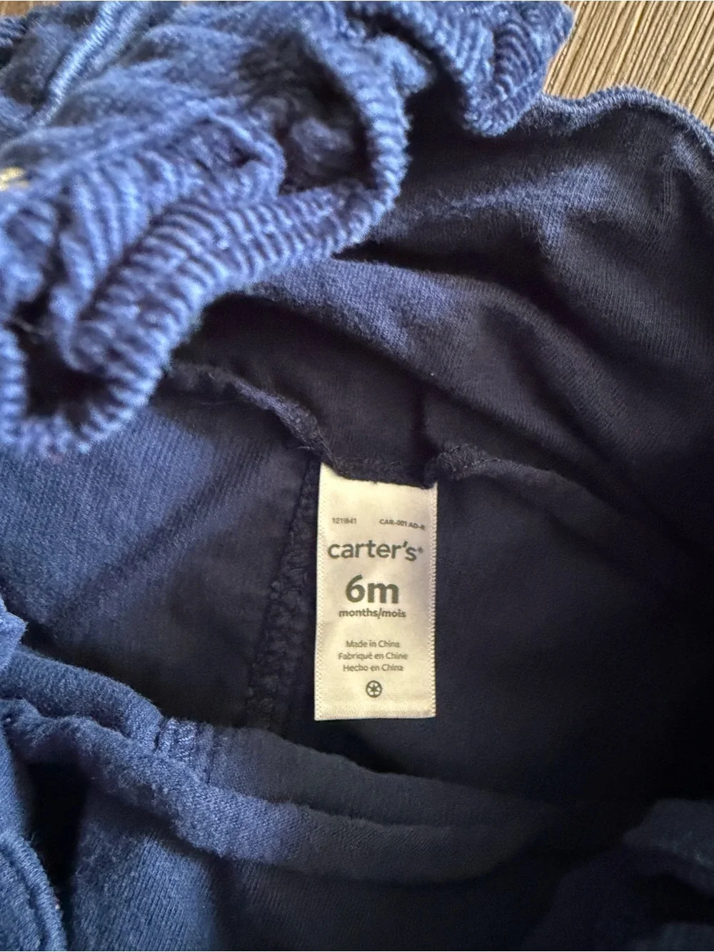 Carter's Navy Corduroy Overall Dress with Striped Top